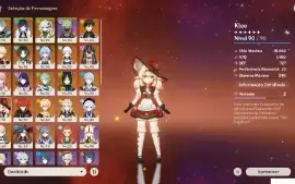 Conta de geshin end game com com 21 personagens 5 estrelas