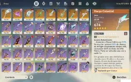 Conta de geshin end game com com 21 personagens 5 estrelas