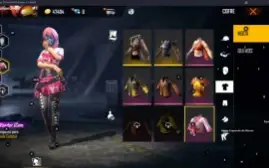 conta free fire antiga, com muitas skins.