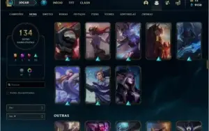 Conta prata 1 com 150 champs e 134 skins