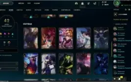 conta de lol com varias skins
