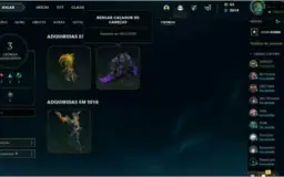 conta de lol com varias skins