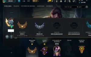 Ouro 1 com TODOS os Champs e 247 Skins +3 Prestigios