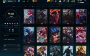 Ouro 1 com TODOS os Champs e 247 Skins +3 Prestigios