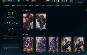 Ouro 1 com TODOS os Champs e 247 Skins +3 Prestigios