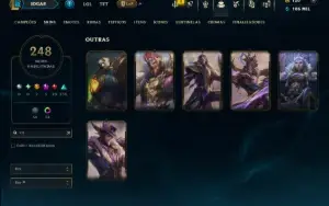 Ouro 1 com TODOS os Champs e 247 Skins +3 Prestigios