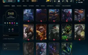 Ouro 1 com TODOS os Champs e 247 Skins +3 Prestigios