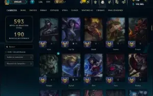 Ouro 1 com TODOS os Champs e 247 Skins +3 Prestigios