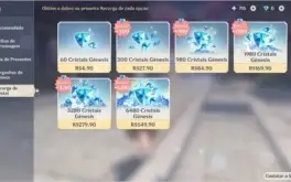 Conta Genshin AR 57  9 Personagens 5* 5 Armas 5* Banner 100%