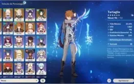 Conta Genshin AR 57  9 Personagens 5* 5 Armas 5* Banner 100%