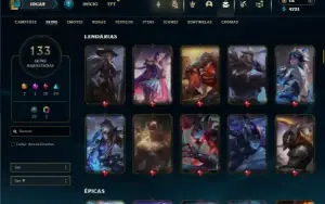 Ouro 3 com 140 Champs e 133 Skins
