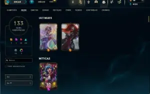 Ouro 3 com 140 Champs e 133 Skins