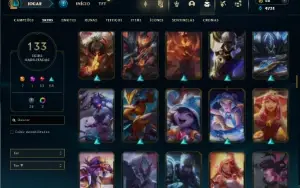 Ouro 3 com 140 Champs e 133 Skins