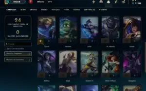 Conta bronze 3 com 27 Champs e 2 Skins + 2 Fragmentos