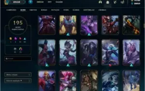 Conta League of Legends 195 Skins, 218 Icones + 15k de RP