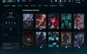 Unranked com 35 Champs e 10 Skins + 3 Fragmentos