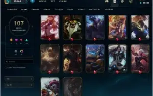 CONTA LOL NVL 253,ALL CHAMPS,108 SKINS