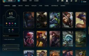 Conta Unranked com 125 Champs e 65 Skins