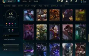 Conta Unranked com 125 Champs e 65 Skins