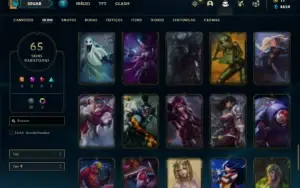 Conta Unranked com 125 Champs e 65 Skins