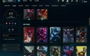 Conta Unranked com 125 Champs e 65 Skins
