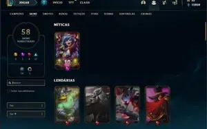 Conta Unranked com 75 Champs e 58 Skins