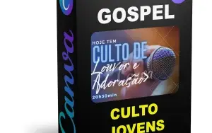 Pack Canva Gospel Culto dos Jovens - 29 Artes Editáveis