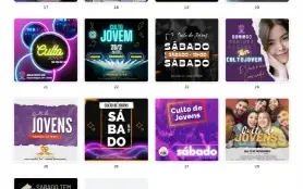 Pack Canva Gospel Culto dos Jovens - 29 Artes Editáveis