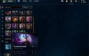 Conta Unranked com 145 Champs e 80 Skins + 4 Vitoriosas