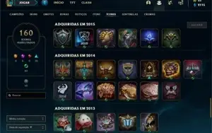 Conta Unranked com 145 Champs e 80 Skins + 4 Vitoriosas