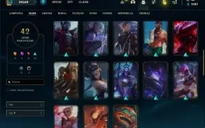 Conta ouro 1 com 70 Champs e 42 Skins