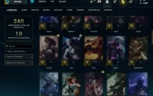 Conta ouro 1 com 70 Champs e 42 Skins