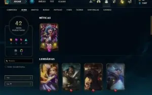 Conta ouro 1 com 70 Champs e 42 Skins