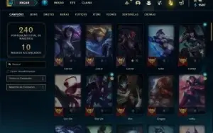 Conta ouro 1 com 70 Champs e 42 Skins