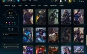 Conta ouro 1 com 70 Champs e 42 Skins