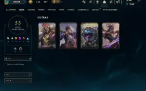Unranked com 140 Champs e 33 Skins ( ADC / MID )