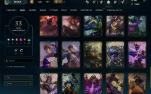 Unranked com 140 Champs e 33 Skins ( ADC / MID )