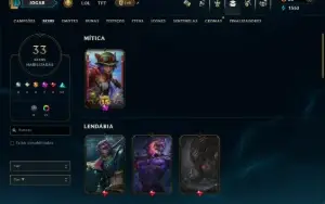 Unranked com 140 Champs e 33 Skins ( ADC / MID )