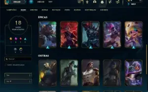 Platina 4 com 65 Champs e 18 Skins