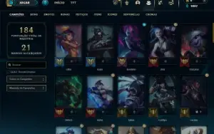 Platina 4 com 65 Champs e 18 Skins