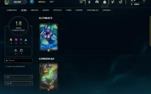 Platina 4 com 65 Champs e 18 Skins