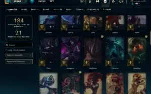 Platina 4 com 65 Champs e 18 Skins