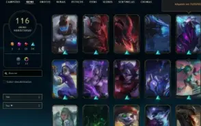 Conta lol Bronze c/ 3 skins ultimate + quase todos campeões
