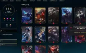 Conta lol Bronze c/ 3 skins ultimate + quase todos campeões