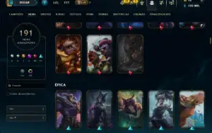 Unranked com TODOS os Champs e 191 Skins ( ADC / JG )