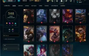 Unranked com TODOS os champs e 348 Skins