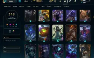 Unranked com TODOS os champs e 348 Skins