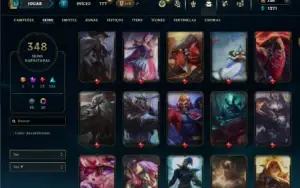 Unranked com TODOS os champs e 348 Skins