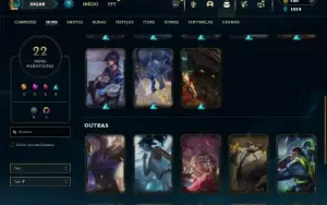 Ouro 4 com 60 Champs e 22 Skins + 1 Fragmento