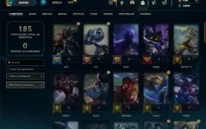 Ouro 4 com 60 Champs e 22 Skins + 1 Fragmento